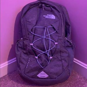 gray north face backpack